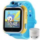 Ceas GPS Copii, iUni Kid730, 3G, DIGI Mobil, Touchscreen, GPS, LBS, Wi-Fi, Camera, buton SOS, Blue +